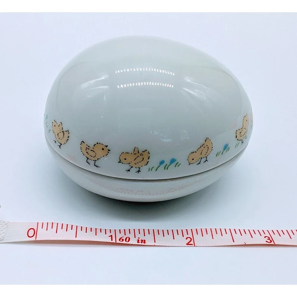 Vtg Easter Egg Trinket Box Baby Chicks Japan